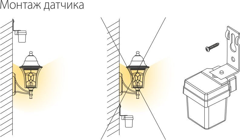 Датчик освещенности 1200W IP44 SNS L 06