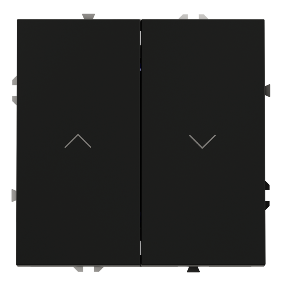 Выключатель встраиваемый VOLTUM S70 для жалюзи 10А, (черный матовый)