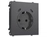 MS660510 Комплект механизма электрической розетки SIGMA Антрацит серый 2USB С+C 20W (быст. зар.) с/з с/ш 16A-250V QUANT PRO (SP6605, PR165)