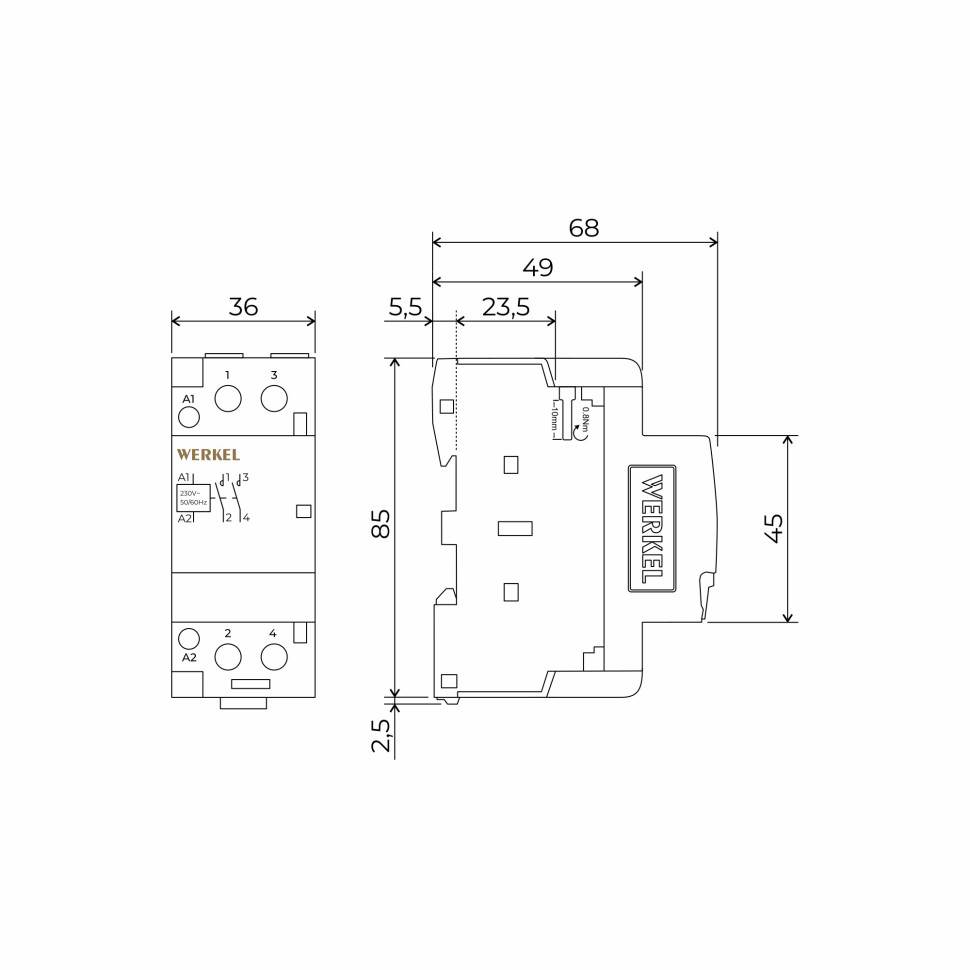 W942M40O/ Контактор модульный 40 A 2NO (2 мод.) W942M40O