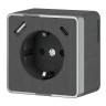 Розетка с заземлением, шторками и USB тип A+C Gallant графит рифленый W5071704