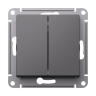 Переключатель двухклавишный Schneider Electric Atlas Design Базальт ATN001465