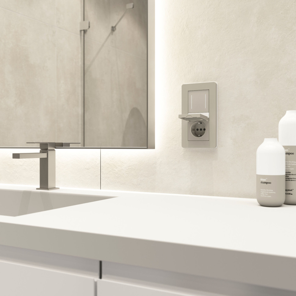 Умный сенсорный выключатель двухклавишный (дымчатый) W4523641