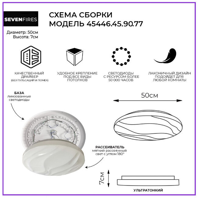 Потолочный светильник Seven Fires Фоли 45446.45.90.77