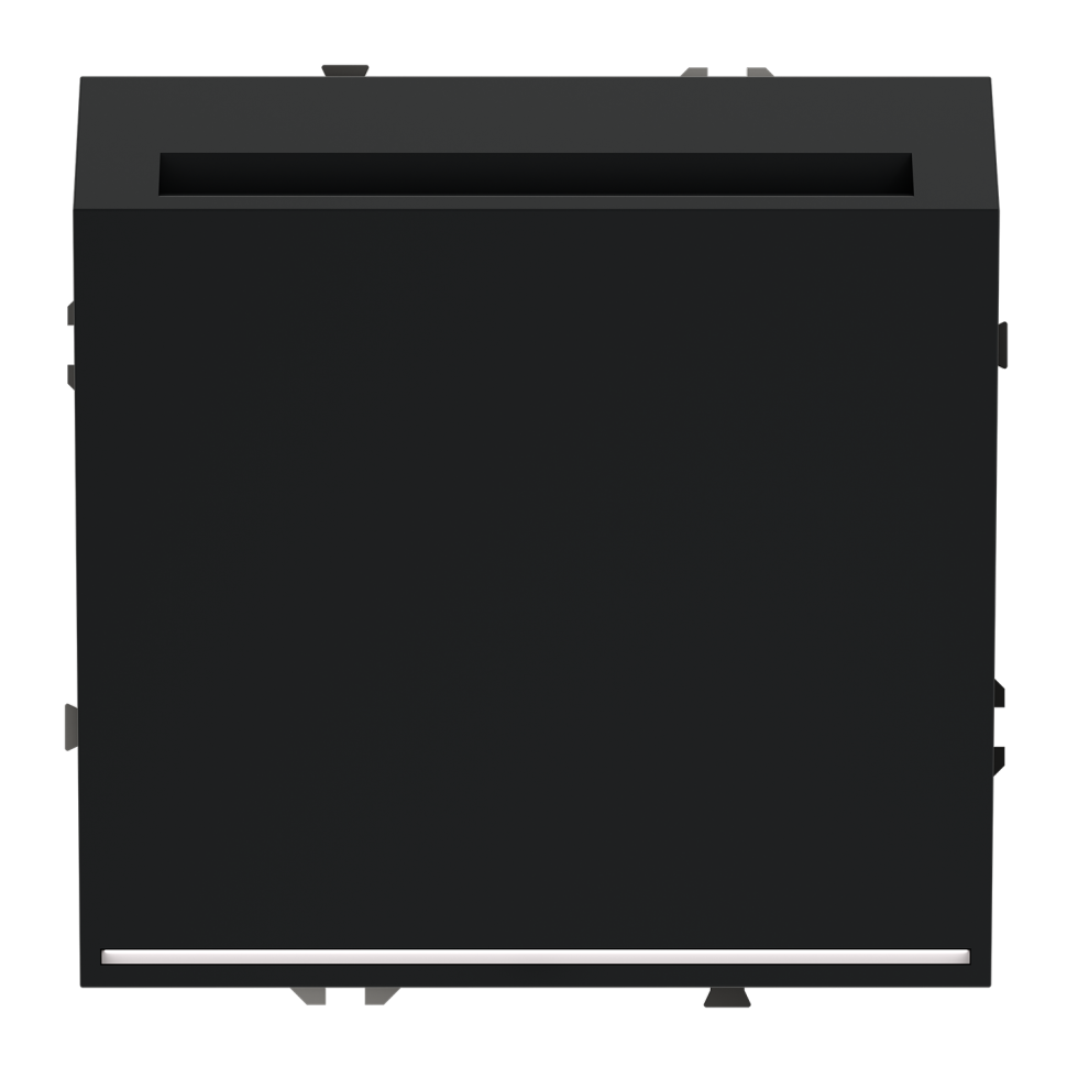 Выключатель встраиваемый VOLTUM S70 карточный 16А, (черный матовый)