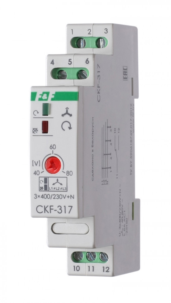 Реле контроля наличия, асимметрии фаз и чередования фаз CKF-317