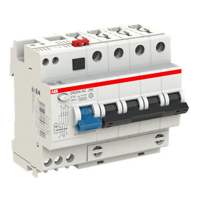 Дифференциальный автомат (АВДT) ABB DS204 AC-C10/0.03 Тип-AC 4P 10A 30мА х-ка C 6kA  2CSR254001R1104