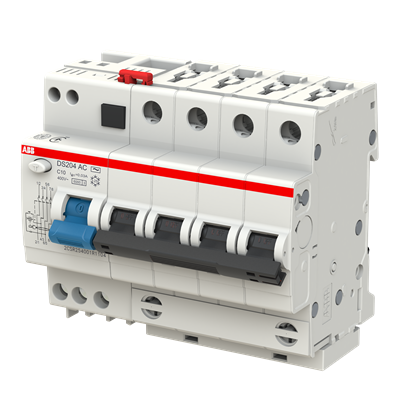 Дифференциальный автомат (АВДT) ABB DS204 AC-C10/0.03 Тип-AC 4P 10A 30мА х-ка C 6kA  2CSR254001R1104