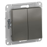 Выключатель двухклавишный Schneider Electric Atlas Design сталь ATN000951