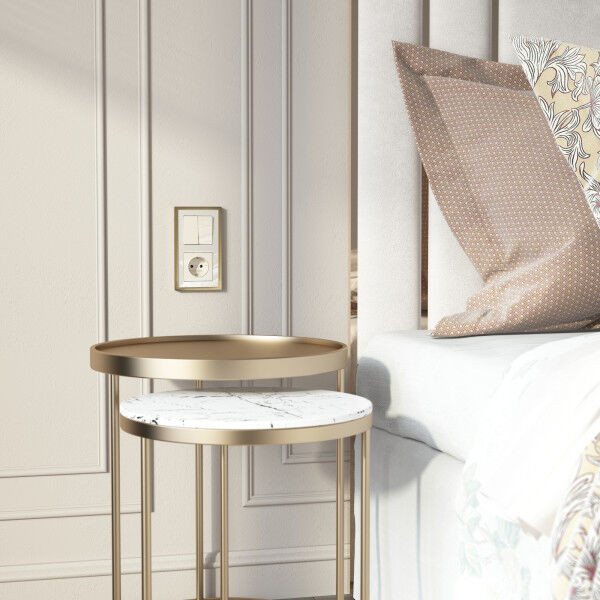 Перекрестный выключатель двухклавишный (айвори акрил) W1123043