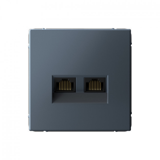 Розетка двойная Schneider Art Gallery RJ-45 кат. 6a, Грифель GAL000788