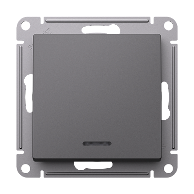 Переключатель одноклавишный Schneider Electric Atlas Design с подсветкой, Базальт ATN001463