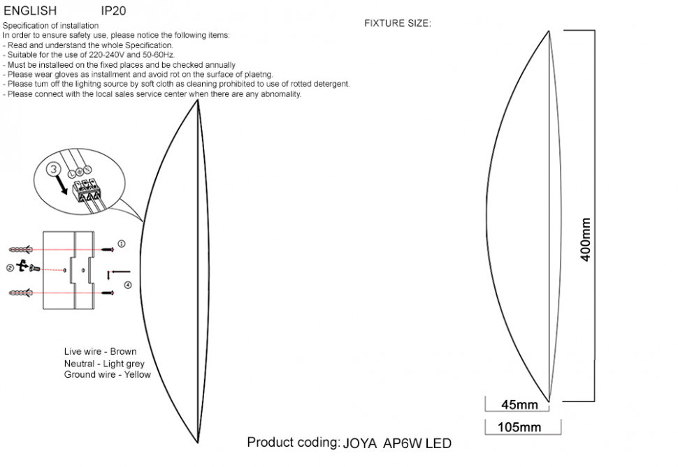 Настенный светильник Crystal Lux JOYA AP6W LED SL