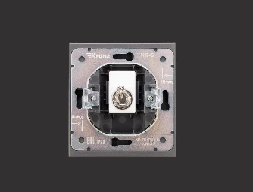 KRANZ Розетка STRONG TV с/у графит KR-78-0723-6