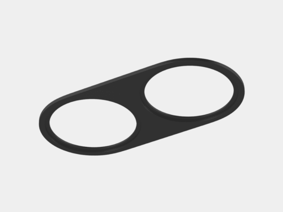  SWG PRO Рамка двойная для серии COMBO 1 круглая, черная, COMBO-1R2-BL