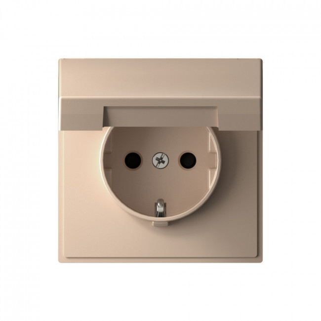 Розетка силовая со шторками и крышкой IP20, Schneider Electric Art Gallery Песочный GAL001246