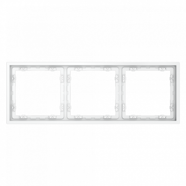 Рамка пластиковая VOLTUM S70 на 3 поста, (белый матовый) VLS100302