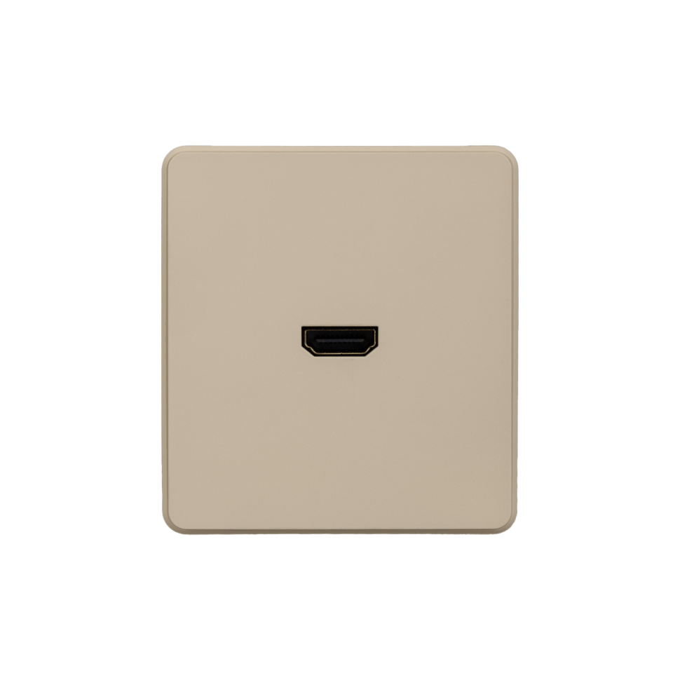 KRANZ ROUND Розетка HDMI с/у шелк, с 1-пост. рамкой 