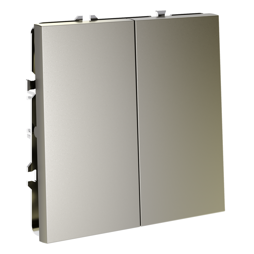 Перекрестный переключатель встраиваемый VOLTUM S70 двухклавишный 10А, (шелк)