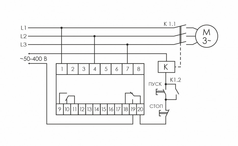 Реле контроля фаз для сетей с изолированной нейтралью CKF-345