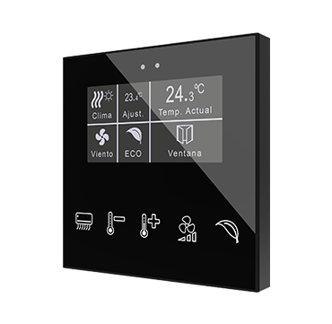 Контроллер комнатный KNX, c экраном 2.4 дюймов и датчиком влажности Zennio Flat Display v2