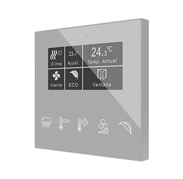 Контроллер комнатный KNX, c экраном 2.4 дюймов и датчиком влажности Zennio Flat Display v2