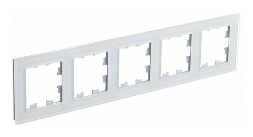 Рамка Systeme Electric Atlas Design Nature на 5 поста, белое стекло ATN320105