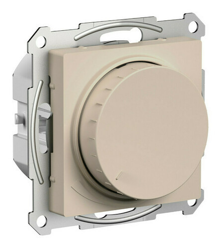 Светорегулятор поворотно-нажимной Schneider Electric Atlas Design 400 Вт, песочный ATN001223