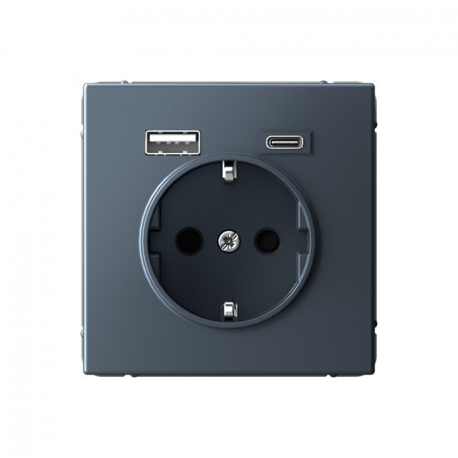 Розетка силовая 16A + USB A+C 2,4/3,0 А, 2 порта 1,5 А Schneider Electric Art Gallery Грифель GAL000732