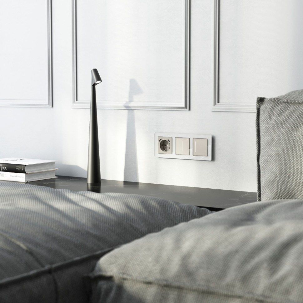 Сенсорный выключатель одноклавишный с подсветкой (дымчатый) W4512014