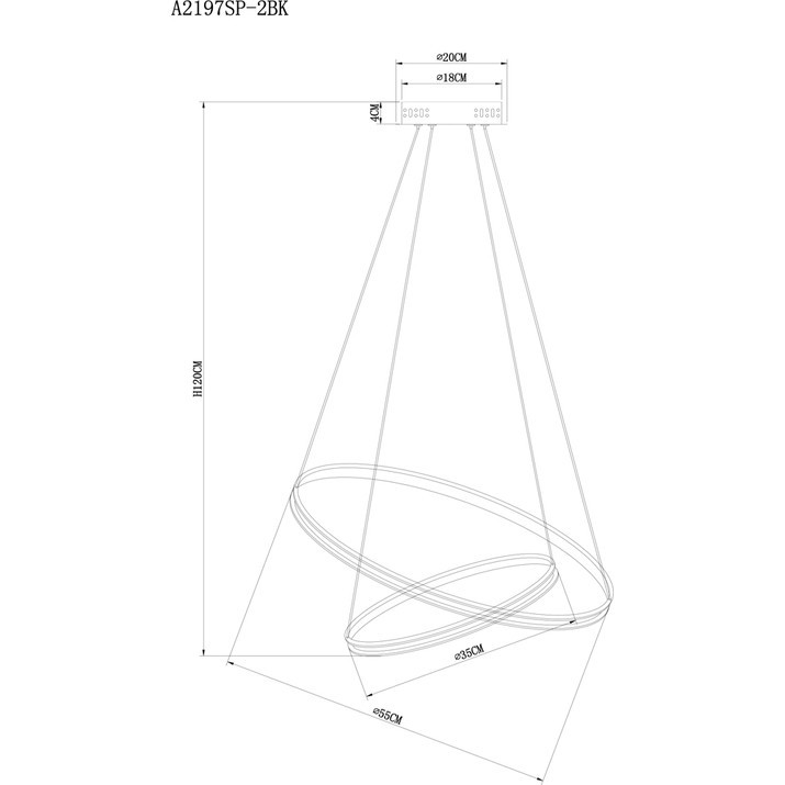 Подвесной светильник Arte Lamp Frodo A2197SP-2BK