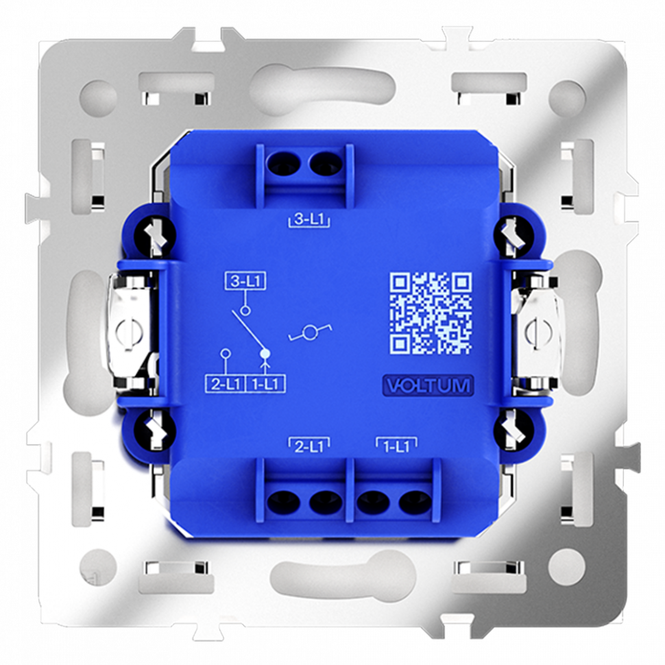 Проходной переключатель встраиваемый VOLTUM S70 одноклавишный 10А, (белый матовый) VLS010302