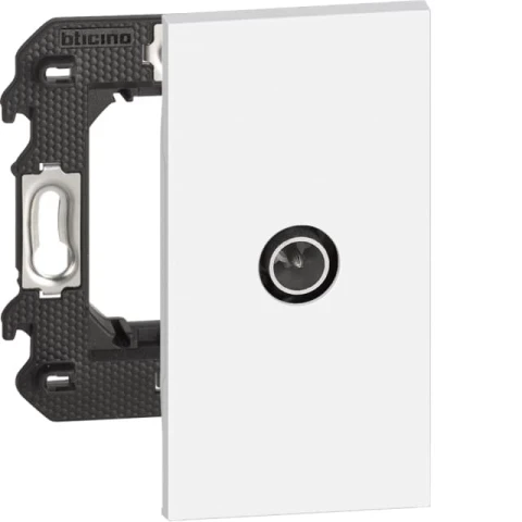 Розетка телевизионная TV "звезда" 2 модуля. Цвет Белый. Bticino серия Living Now