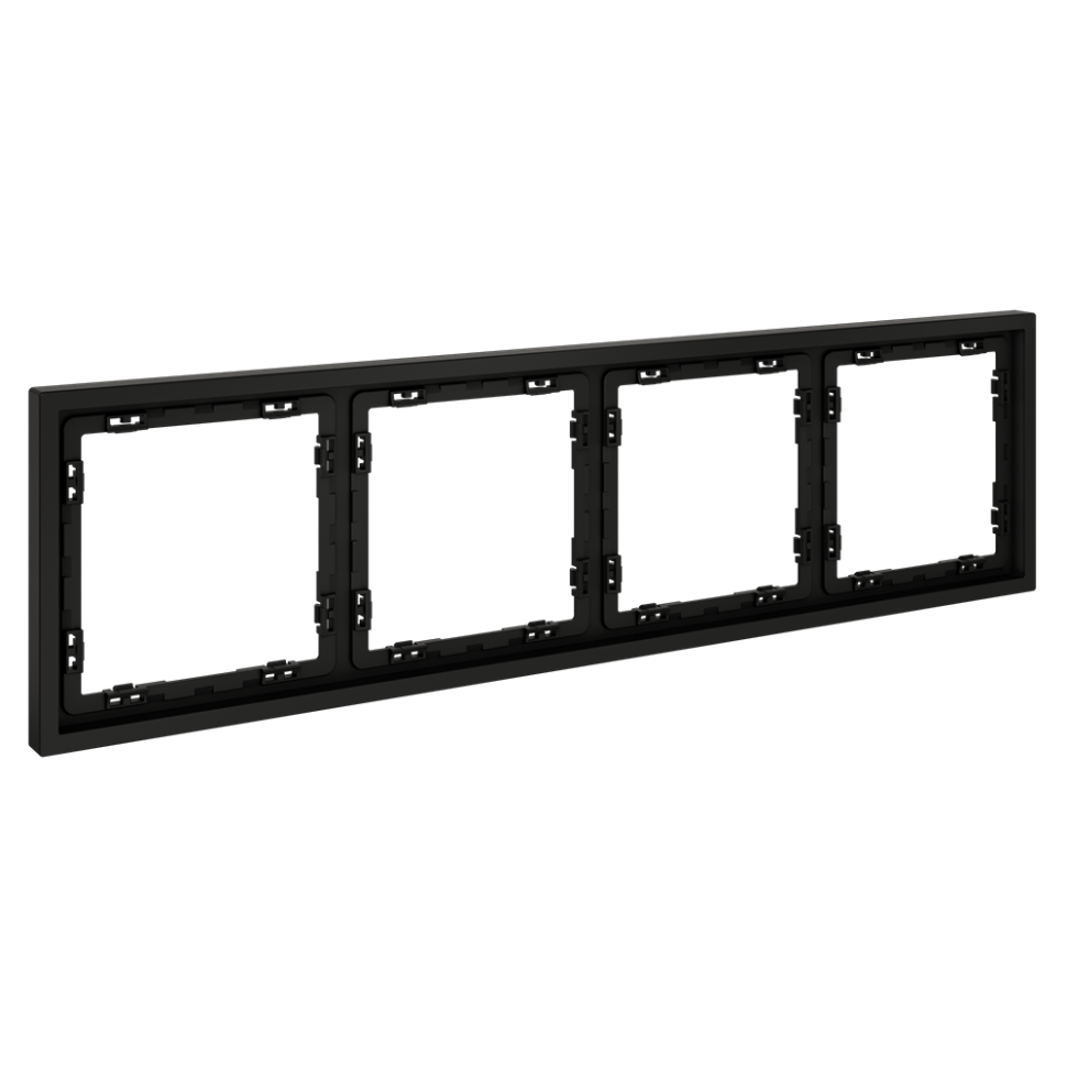 Рамка пластиковая VOLTUM S70 на 4 поста, (черный матовый)