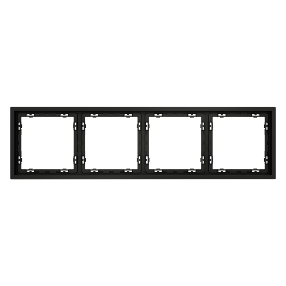 Рамка пластиковая VOLTUM S70 на 4 поста, (черный матовый)