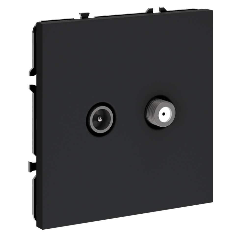 Розетка телевизионная встраиваемая VOLTUM S70 оконечная TV+SAT, (графит)