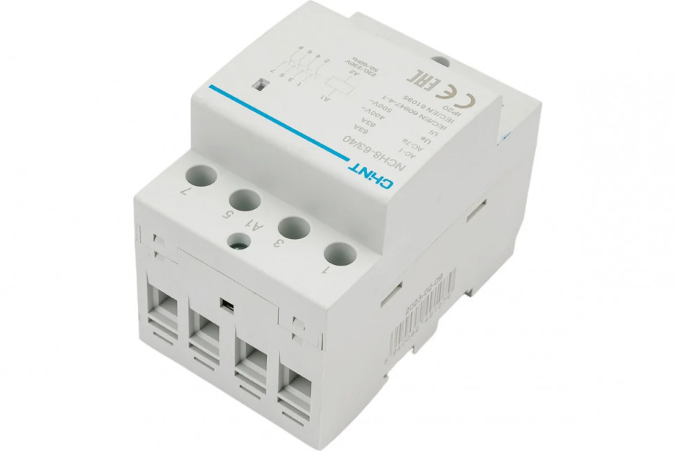 Модульный контактор CHINT NCH8-63/40 63A 4НО AC 220В/230В (380В) 50Гц 256101