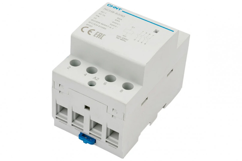 Модульный контактор CHINT NCH8-63/40 63A 4НО AC 220В/230В (380В) 50Гц 256101