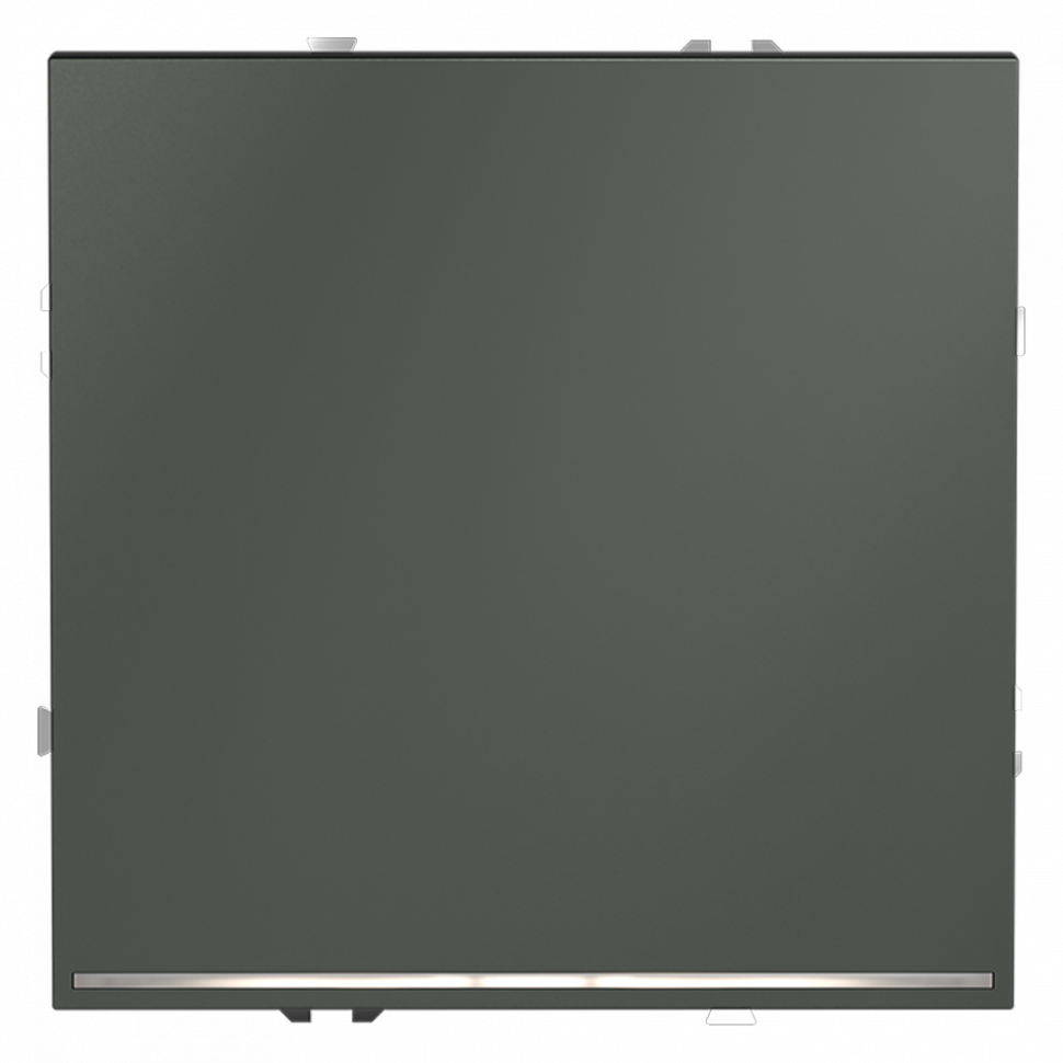 Выключатель встраиваемый VOLTUM S70 одноклавишный с подсветкой 10А, (титан) VLS010206