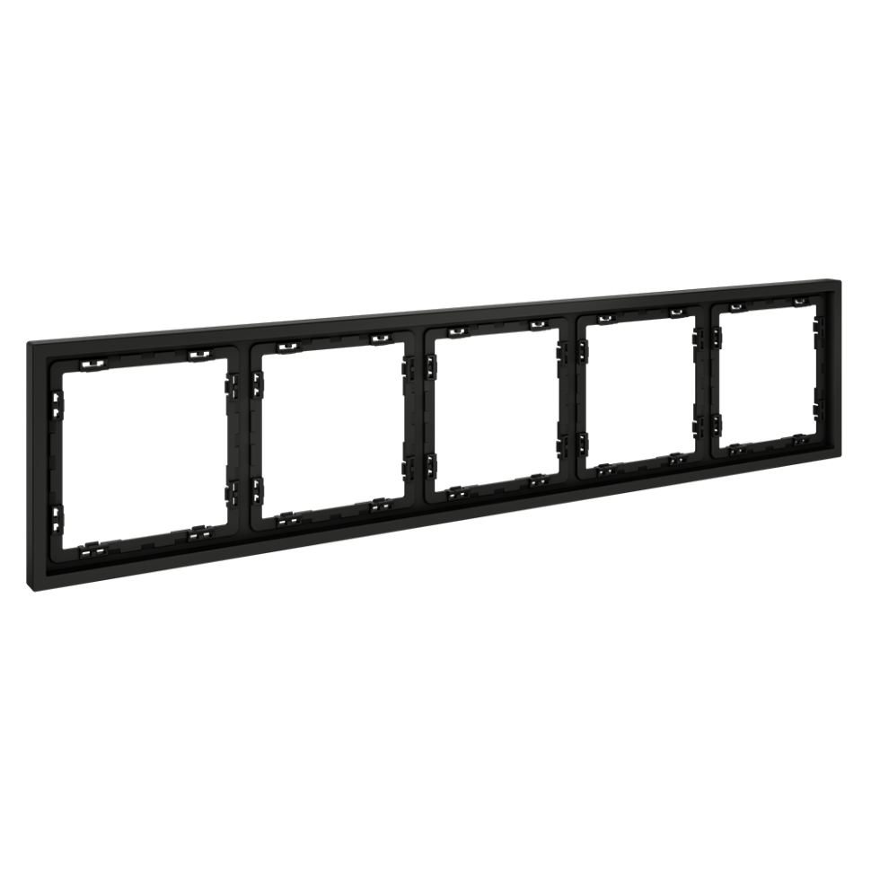 Рамка пластиковая VOLTUM S70 на 5 постов, (черный матовый)