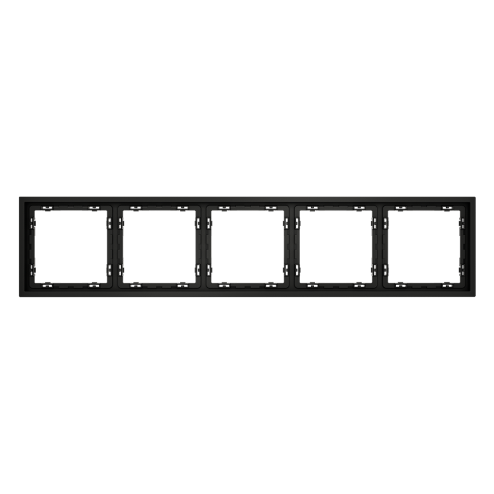 Рамка пластиковая VOLTUM S70 на 5 постов, (черный матовый)