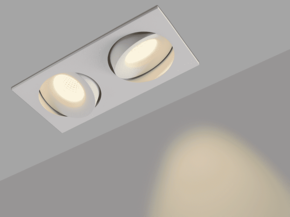  SWG PRO Корпус светильника потолочный встраиваемый  наклонно-поворотный, COMBO-2S2-WH, Белый, IP20, COMBO-2S2-WH