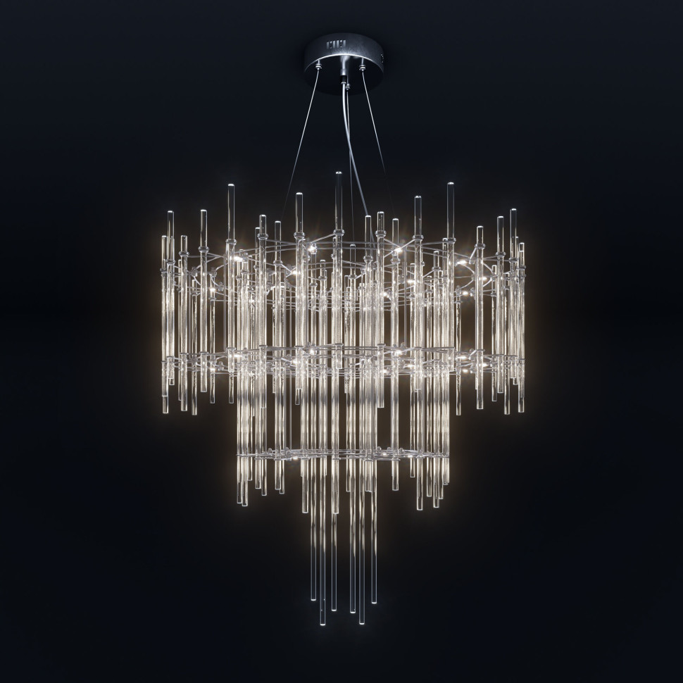 Подвесная светодиодная люстра с пультом управления и декором из акрила 91102 LED