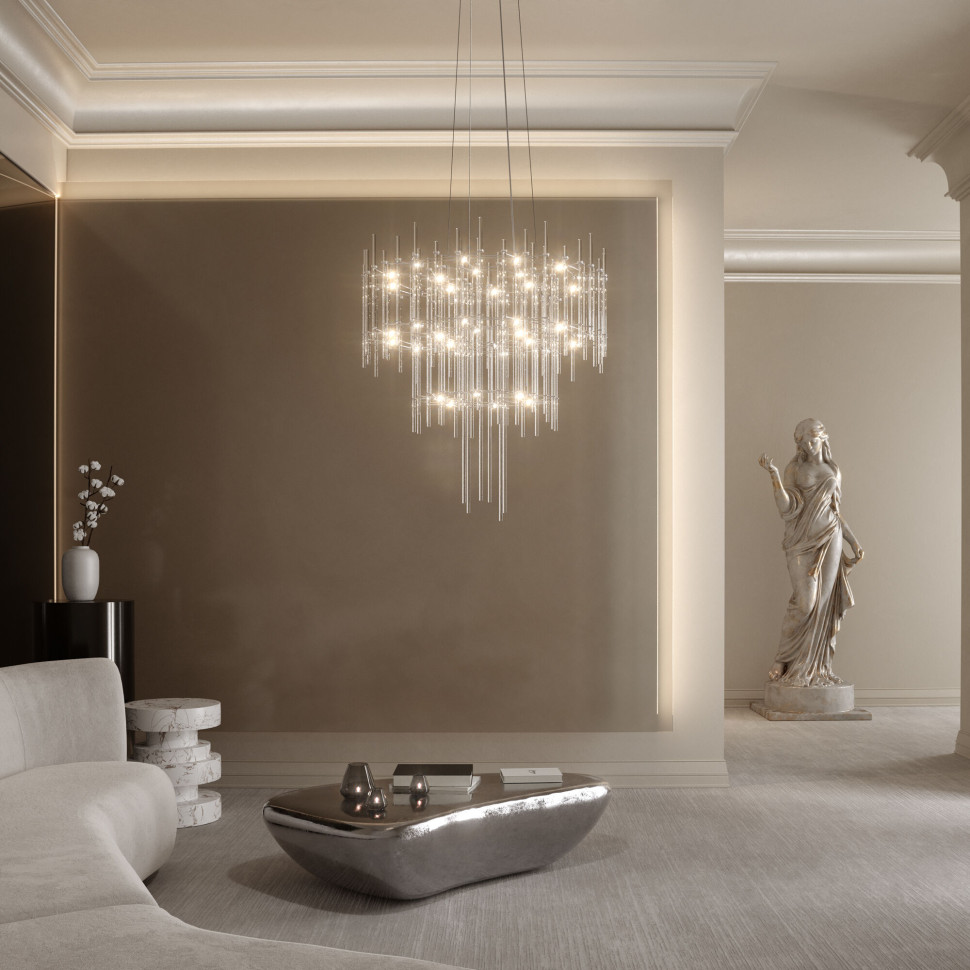 Подвесная светодиодная люстра с пультом управления и декором из акрила 91102 LED