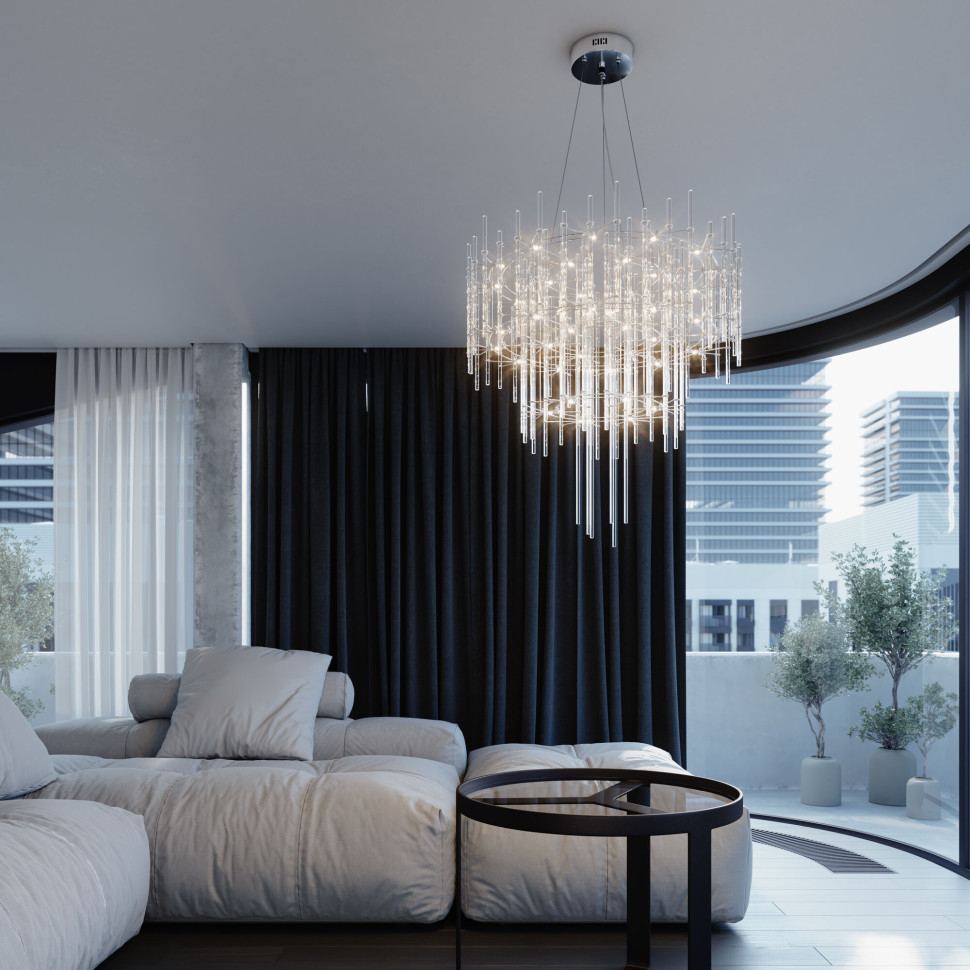 Подвесная светодиодная люстра с пультом управления и декором из акрила 91102 LED