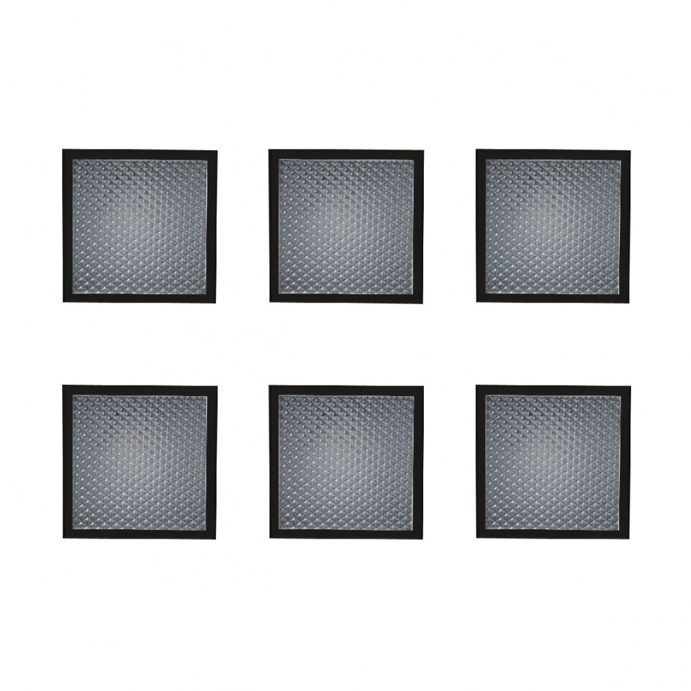 Встраиваемый светильник (комплект из 6 шт) Uniel ULP-1010 42W/4000К IP40 GRILYATO BLACK KIT06 UL-00008958