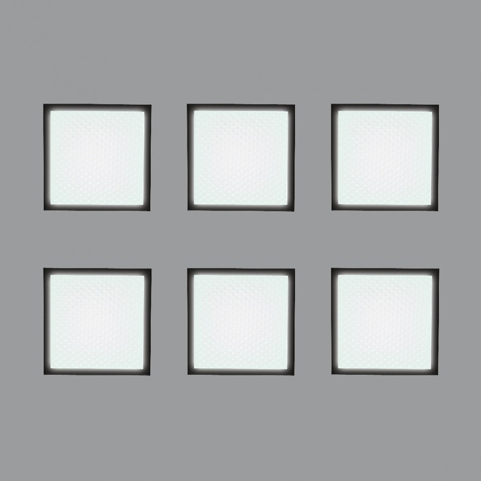 Встраиваемый светильник (комплект из 6 шт) Uniel ULP-1010 42W/4000К IP40 GRILYATO BLACK KIT06 UL-00008958