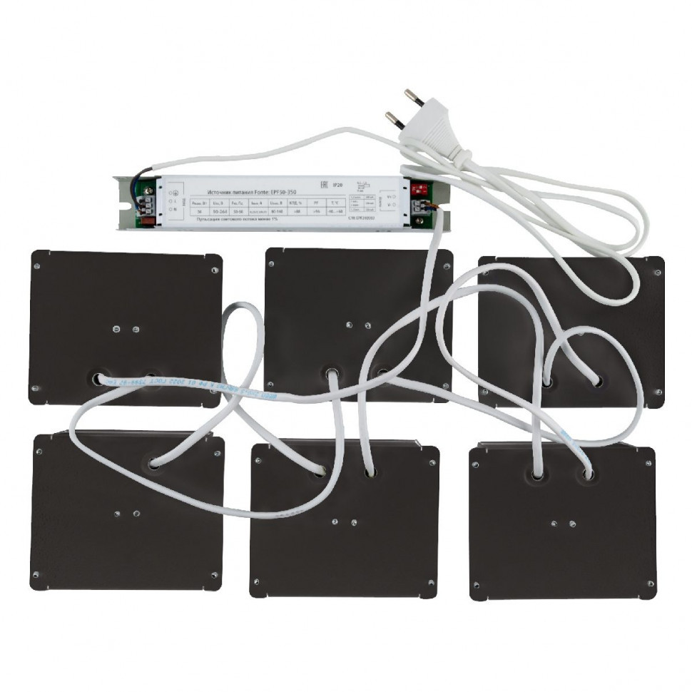 Встраиваемый светильник (комплект из 6 шт) Uniel ULP-1010 42W/4000К IP40 GRILYATO BLACK KIT06 UL-00008958