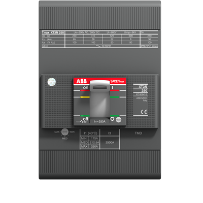 Выключатель автоматический XT3N 250 TMD 160-1600 3p F F ABB 1SDA068057R1