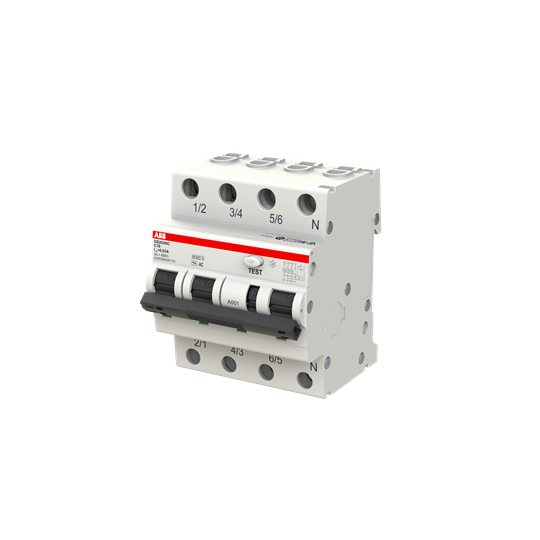 Дифференциальный автомат (АВДT) ABB DS203NC C10 AC30 Тип-AC 3P+N 10A 30мА х-ка C 6kA  2CSR256040R1104